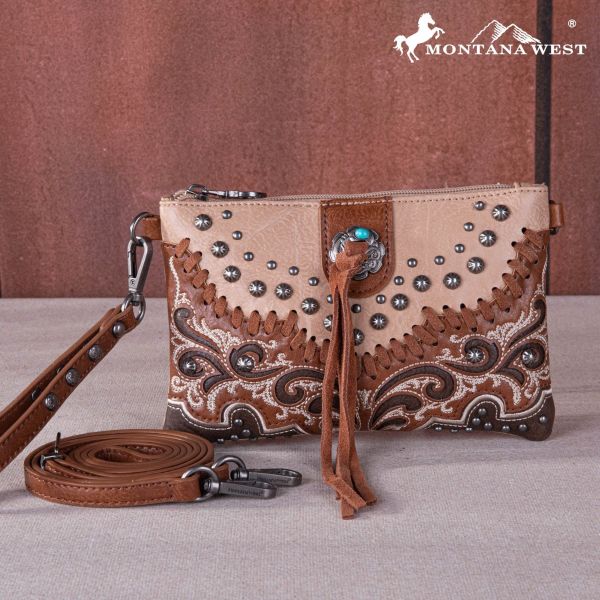 MW1269-181 TN Montana West Embroidered Scroll Cut-out Collection Clutch/Crossbody