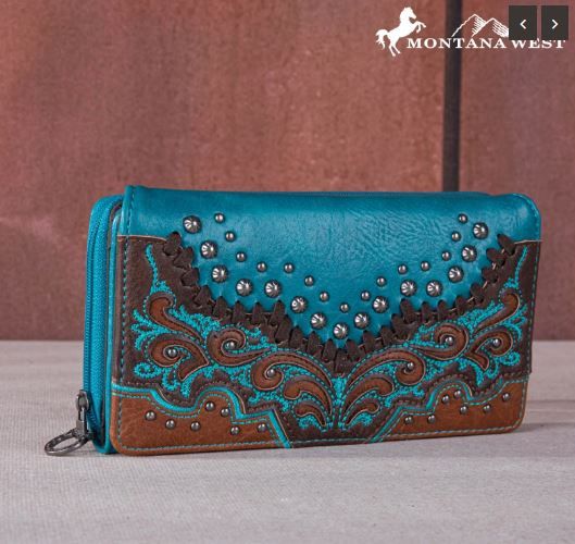 MW1269-W010 TQ Montana West Embroidered Scroll Cut-out Collection Wallet