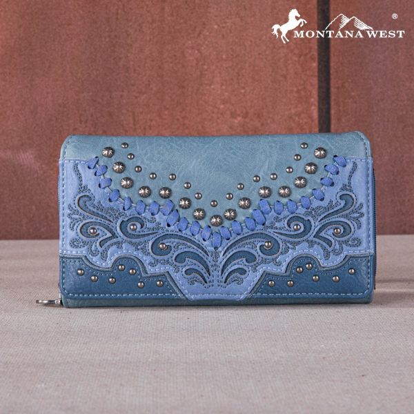 MW1269-W010 JN Montana West Embroidered Scroll Cut-out Collection Wallet