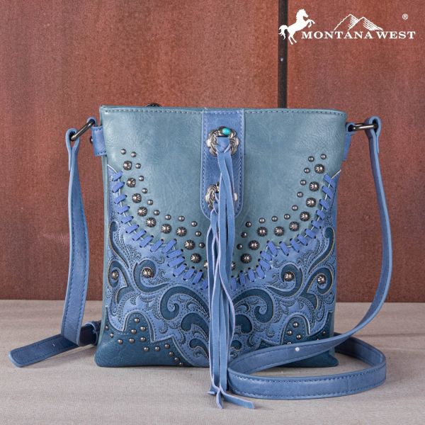 MW1269G-9360 JN Montana West Embroidered Scroll Cut-out Collection Concealed Carry Crossbody