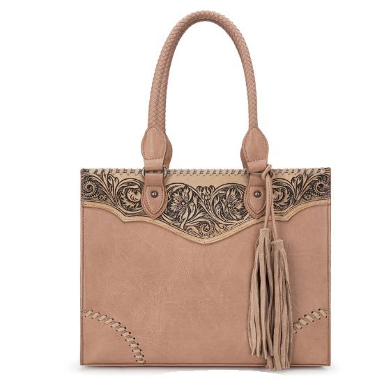 MW1273G-8250 TN Montana West Tooled Concealed Carry Tote