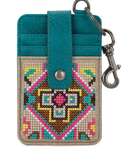 MW1278-W007 TQ Montana West Embroidered Collection Mini Key Ring Card Case