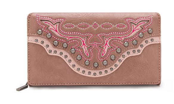 MW1281-W010 PK Montana West Embroidered Wallet