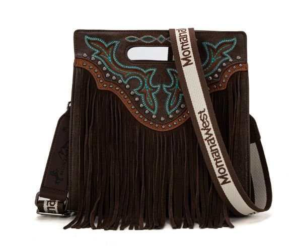 MW1281G-9360 CF Montana West Fringe Concealed Carry Tote/Crossbody