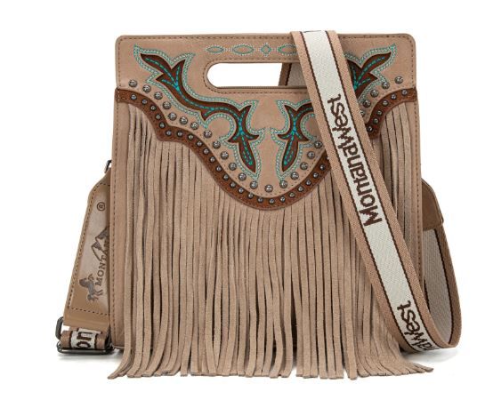 MW1281G-9360 TN Montana West Fringe Concealed Carry Tote/Crossbody