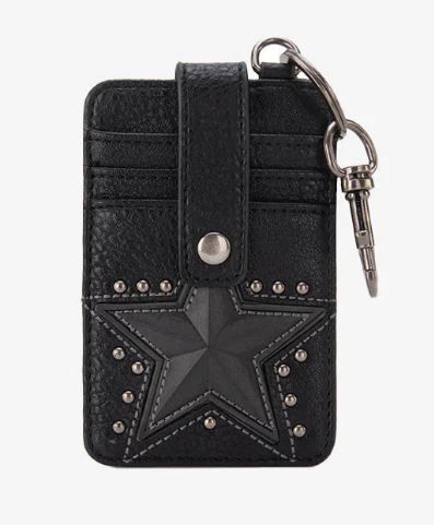 MW1288-W007 BK Montana West Lonestar Collection Mini Key Ring Card Case