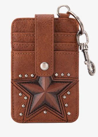 MW1288-W007 BR Montana West Lonestar Collection Mini Key Ring Card Case