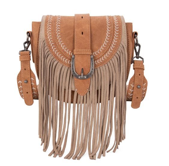 MW1289-8360 TN Montana West Buckle Fringe Collection Saddle Bag/Crossbody