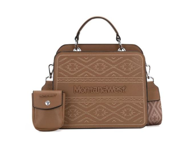 MWF1052-8120 KH Montana West Embroidered Aztec Tote