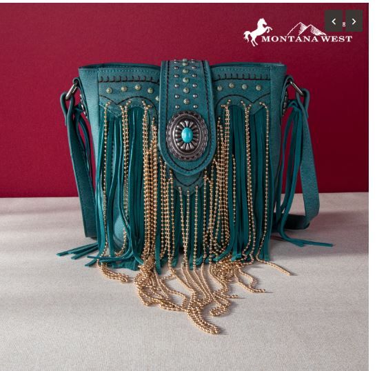 MWF1047-8360 TQ Montana West Fringe Collection Crossbody