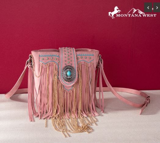 MWF1047-8360 PK Montana West Fringe Collection Crossbody