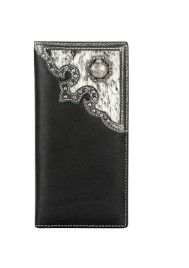 MWL-W033 BK Genuine Hair-On Leather Collection Men's Wallet