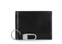 N80058/08 BK LEATHER BILLFOLD WITH KEY CHAIN-STEVE MADAM