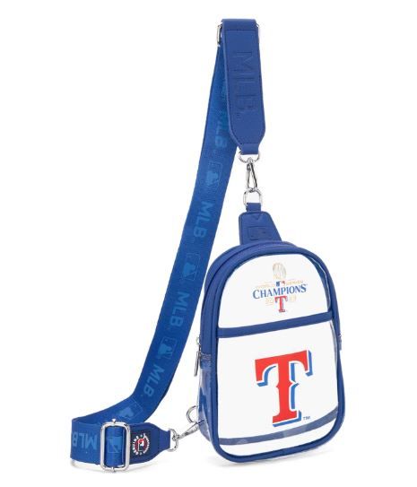 MLB-TB30-001 BL MLB Texas Rangers Clear Mini Sling Stadium Bag