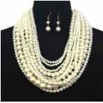 NPY073G CR PEARL NECKLACE SET