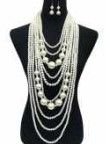 NPY086 CR PEARL NECKLACE SET