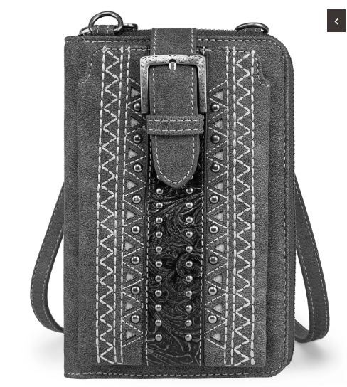 PHD-2020 GY American Bling Embroidered Aztec Phone Wallet/Crossbody