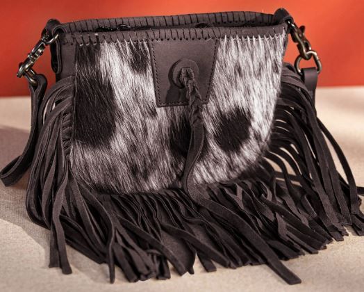 RLC-L180 CF Montana West Genuine Leather Hair- Fringe Crossbody