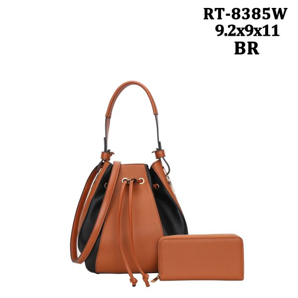 RT-8385W BR COLOR DRAW STERING BAG WITH WALLET