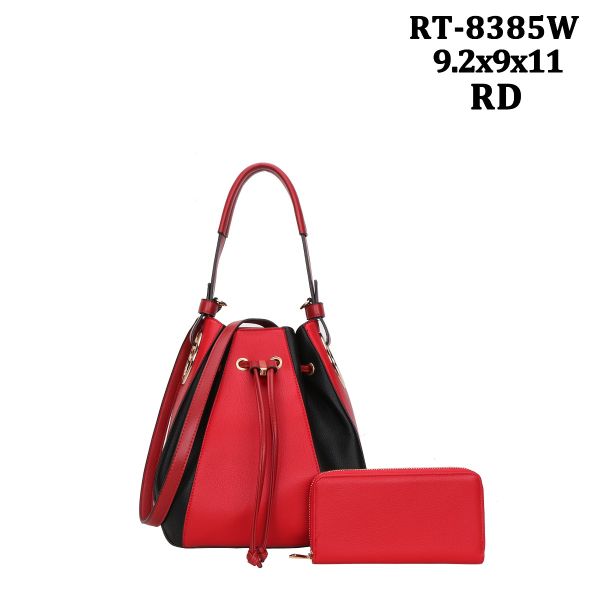 RT-8385W RD COLOR DRAW STERING BAG WITH WALLET