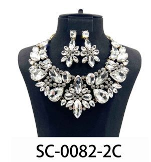 SC-0082-2C CRYSYAL NECKLACE SET