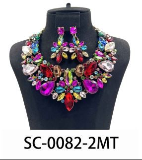 SC-0082-2MT CRYSYAL NECKLACE SET