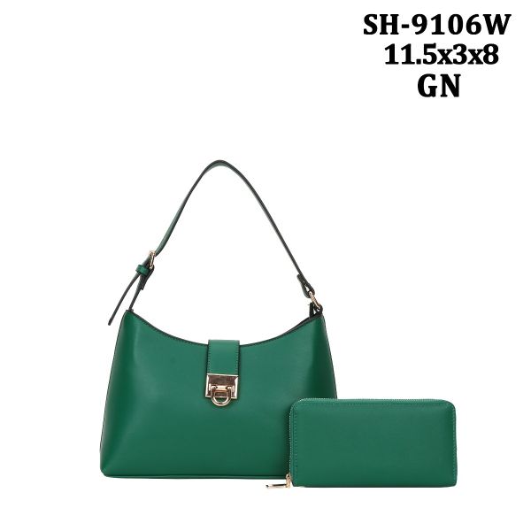 SH-9106W GN HOBO BAG WITH WALLET