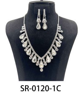 SR-0120-1C RHINESTONE NECKLACE SET