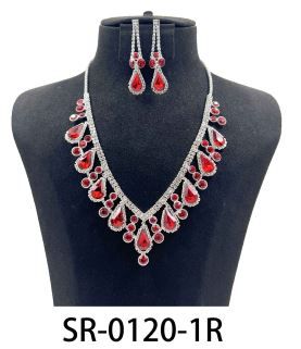 SR-0120-1R RHINESTONE NECKLACE SET