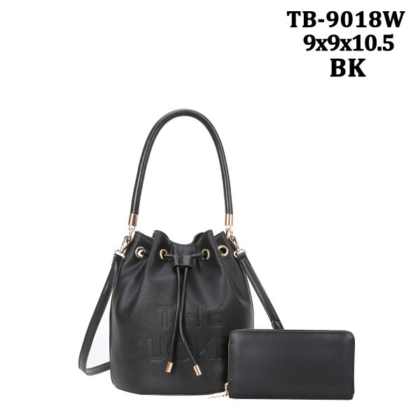 TB-9018W BK DRAW STERING BAG WITH WALLET