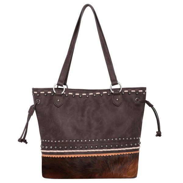 TR120G-8317 CF Hair-On Leather Collection Concealed Handgun Tote