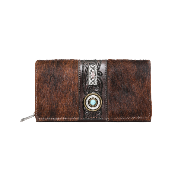 TR133-W010 CF Trinity Ranch Hair-On Cowhide Collection Wallet