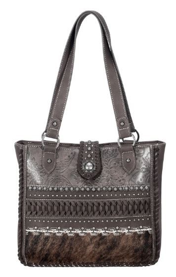 TR136G-8260 CF  Trinity Ranch Hair On Cowhide Collection Concealed Carry Tote