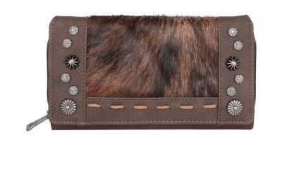 TR140-W010 CF Trinity Ranch Hair-On Cowhide Collection Wallet