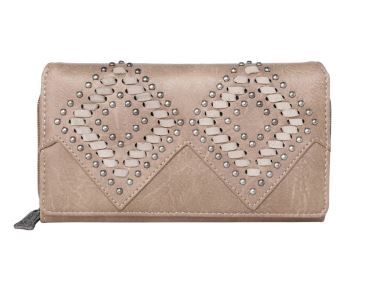 TR143-W010 KH Trinity Ranch Leather Stitch Collection Wallet