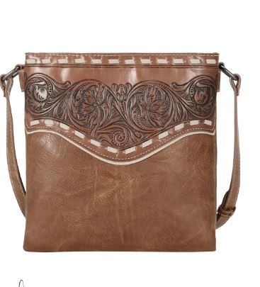 TR150G-9360 BR Trinity Ranch Tooled Collection Concealed Carry Crossbody