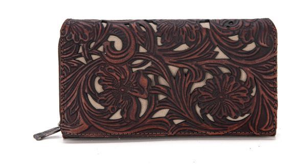 TR188-W010 CF Trinity Ranch Floral Tooled Collection Wallet