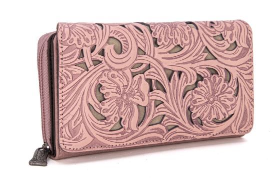 TR188-W010 PK Trinity Ranch Floral Tooled Collection Wallet