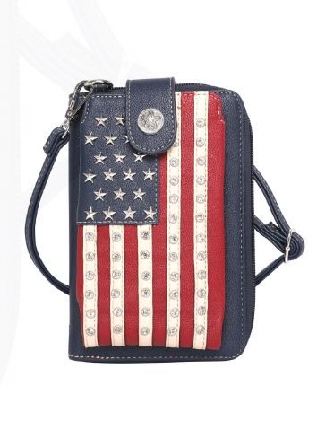 US04-183 NV Montana West Western American Pride Phone Case Crossbody Wallet