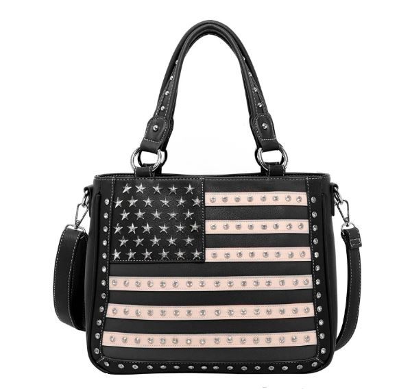 US04G-8260 BK Montana West American Pride Concealed Carry Tote/Crossbody