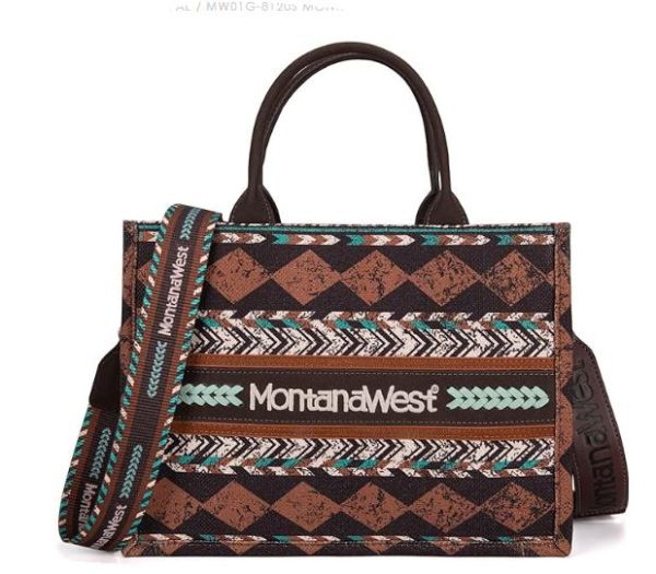 MW01G-8120S CF Montana West Boho Print Concealed Carry Tote/Crossbody 