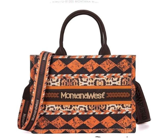 MW01G-8120S LP Montana West Boho Print Concealed Carry Tote/Crossbody 