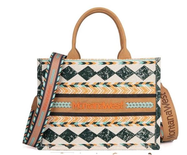 MW01G-8120S TN Montana West Boho Print Concealed Carry Tote/Crossbody 