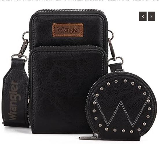 WG117-207 BK Wrangler Crossbody Cell Phone Purse