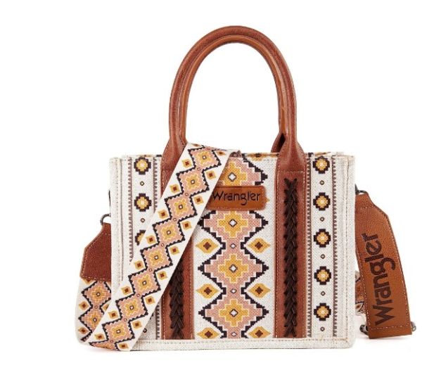 WG2202-8120S CF Wrangler Southwestern Print Small Canvas Tote/Crossbody 