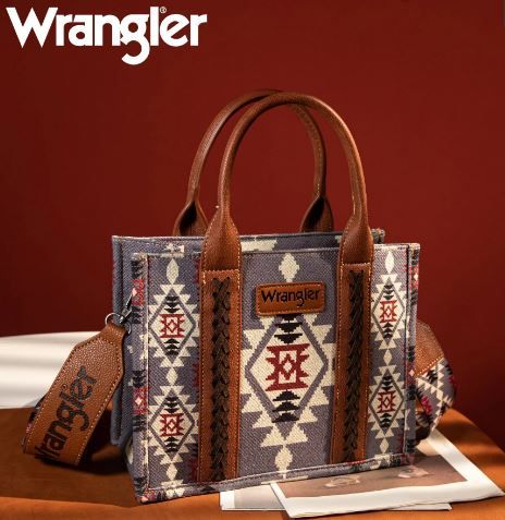 WG2203-8120S LV Wrangler Southwestern Print Small Canvas Tote