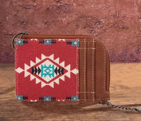 WG2203-W005 BD Wrangler Southwestern Art Print Mini Zip Card Case