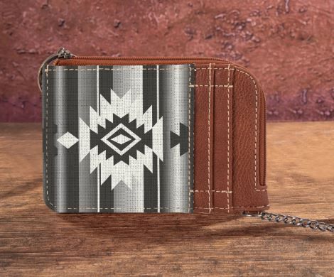 WG2203-W005 BK Wrangler Southwestern Art Print Mini Zip Card CASE