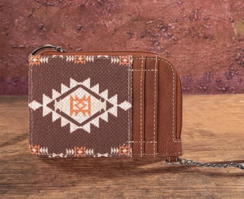 WG2203-W005 CF Wrangler Southwestern Art Print Mini Zip Card Case