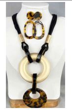 YNE3813 GLP LEPEARD NECKLACE SET